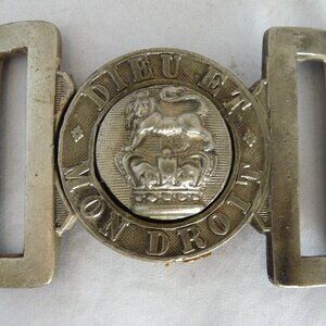 Vintage Original British Army DIEU ET MON DROIT QC Brass Ceremonial Belt Buckle
